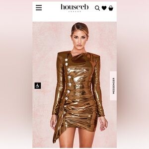 House of CB “Gaby” Gold Metallic Dress
